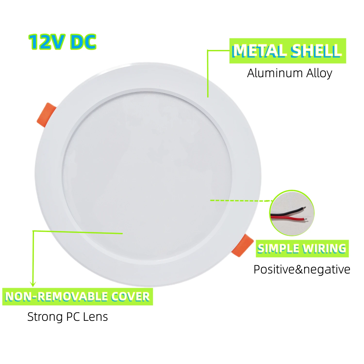 LED Downlight DC 12V 8W 7inch LED ceiling light low voltage 12volt LED Panel Light cool white 6500k for RV Camper Trunk