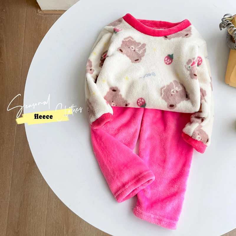 D1206TA91 On Sale Keep Warm Velvet Winter Baby Boys And Girls Clothes Pants Set Sehe Fashion