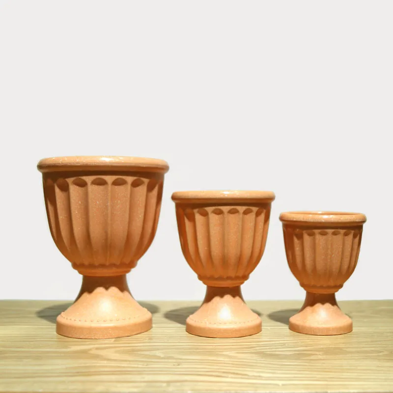 Marble Pattern Art Plants Artificial Potted Plant Roman Flower Pot Container hot plastic flower pot