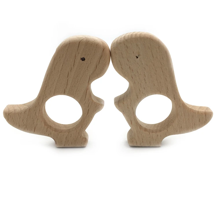 
Wholesale Food Grade Beech Wooden Diy Crafts Wooden Baby Dinosaur Grabber Toys 