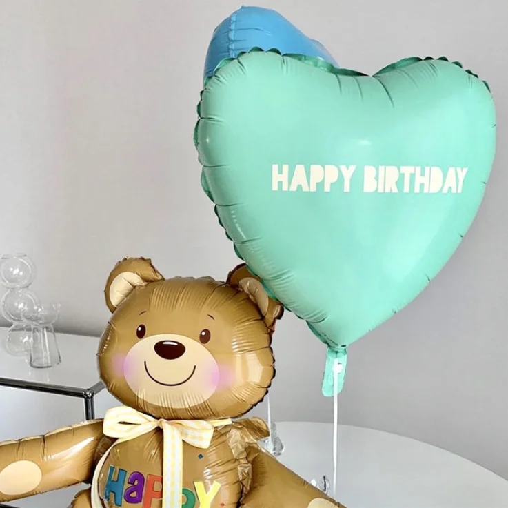 Алюминиевый надувной шар «Плюшевый Мишка», «Гелиевый», «100 дня рождения»