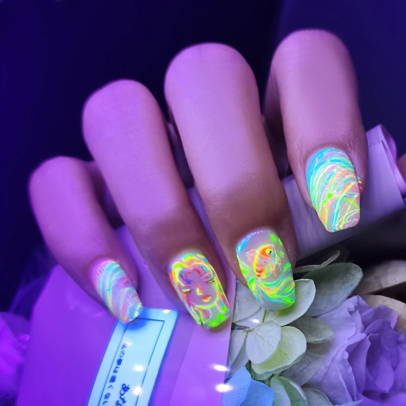 Glow in the dark nail gel polish luminous gel glue professional neon gel polish