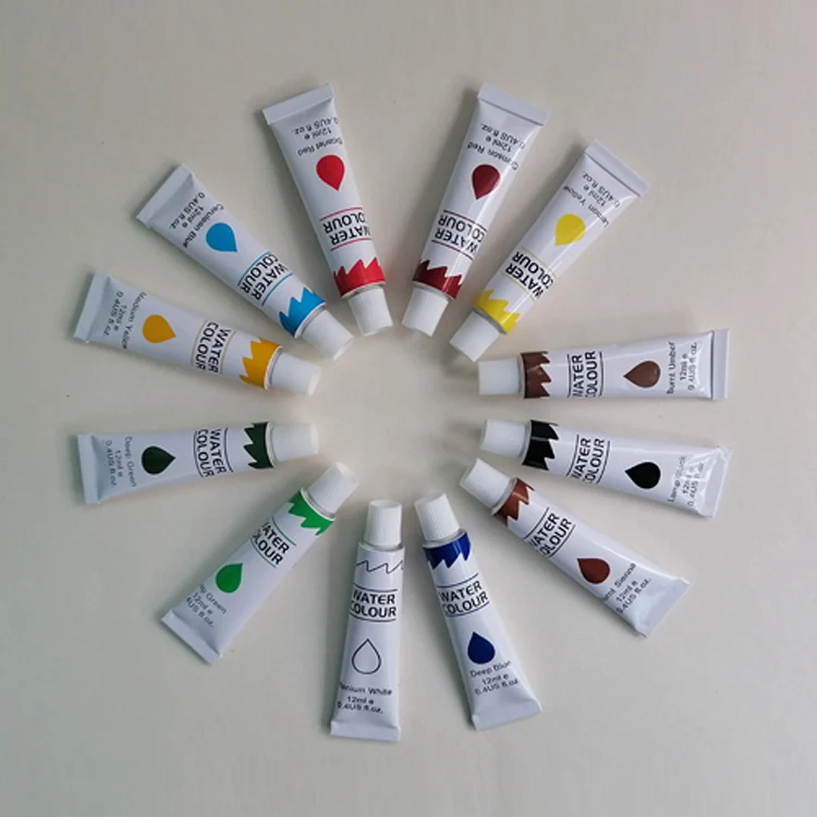 High Quality 12/18/24 Colors 12ml Water Color Paint Set Professional watercolor paint for artist painting