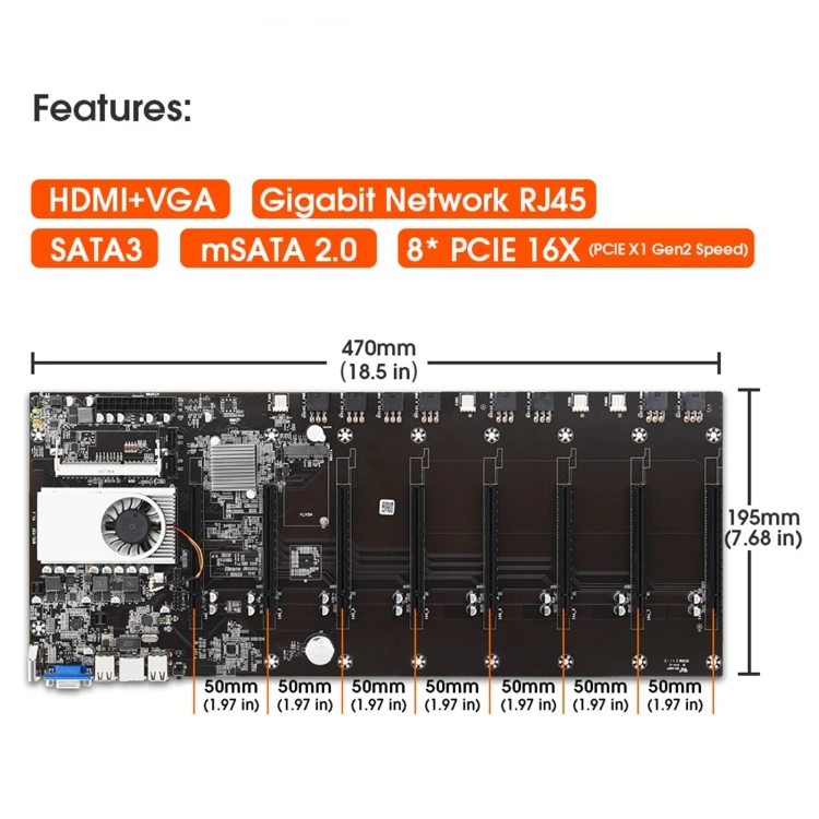 Factory quality BTC-T37 Professional Mining Motherboard