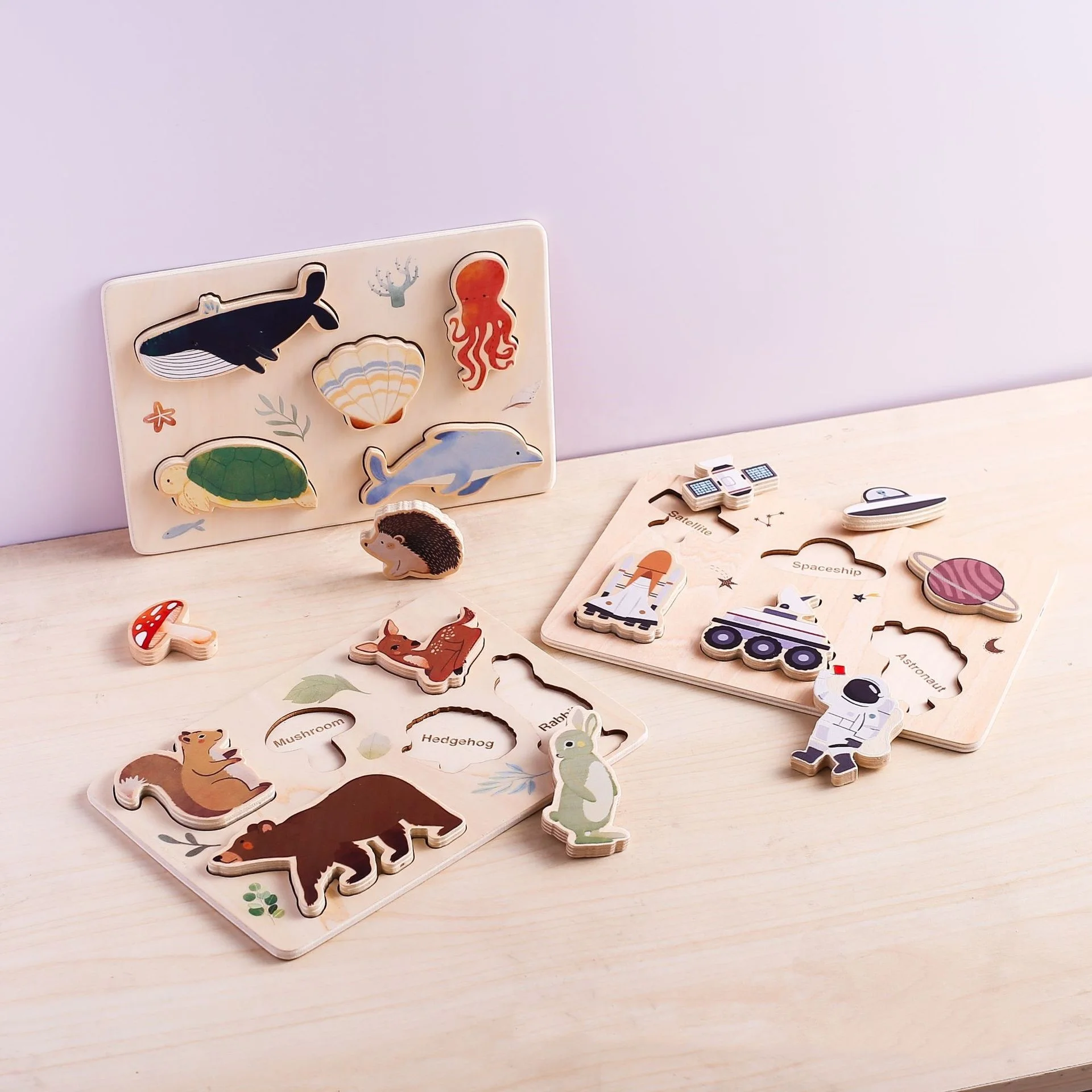 Игрушки-пазлы с деревянными животными