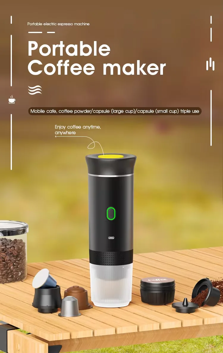Factory 3-in-1 Wireless Rechargeable Handheld Coffee Cup Heating Electric Espresso Machine Portable Coffee Maker