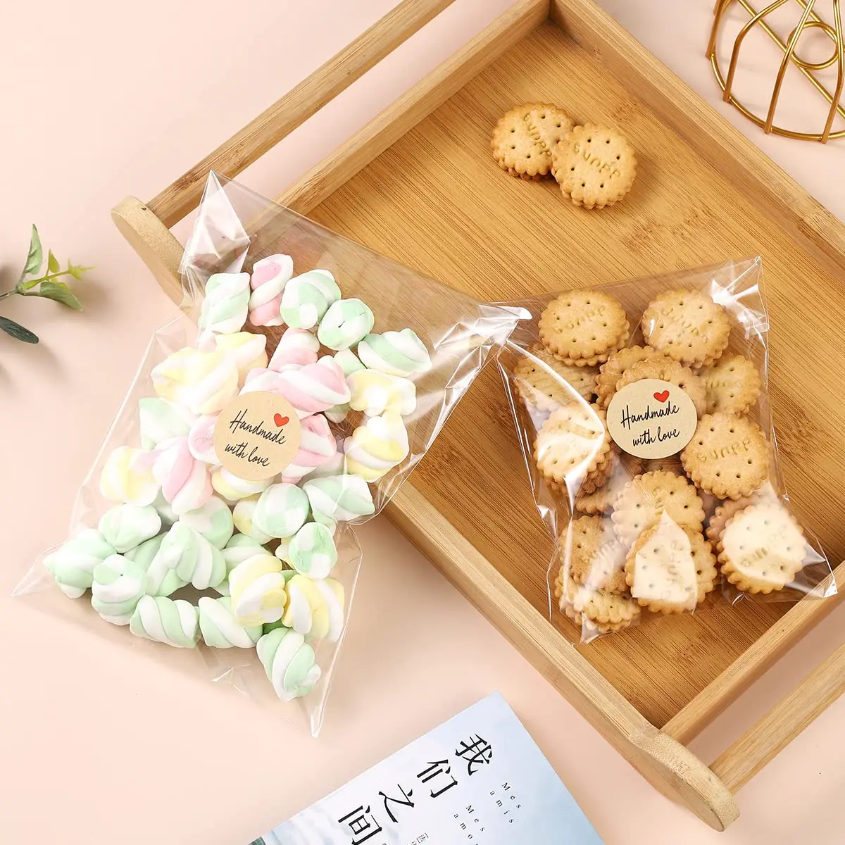 2024 Лидер продаж многоразовый полипропиленовый целлофановый пакет для виолончели прозрачная Самоуплотняющаяся пластиковая упаковка маленькие подарочные пакеты из полипропилена с принтом