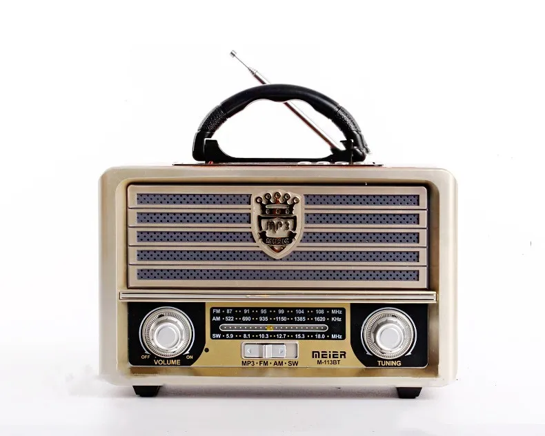Wholesale Retro Speaker FM AM SW 3 Bands Radio  Wireless  Blue tooth Aux in USB Customized Logo Color AC Power Battery
