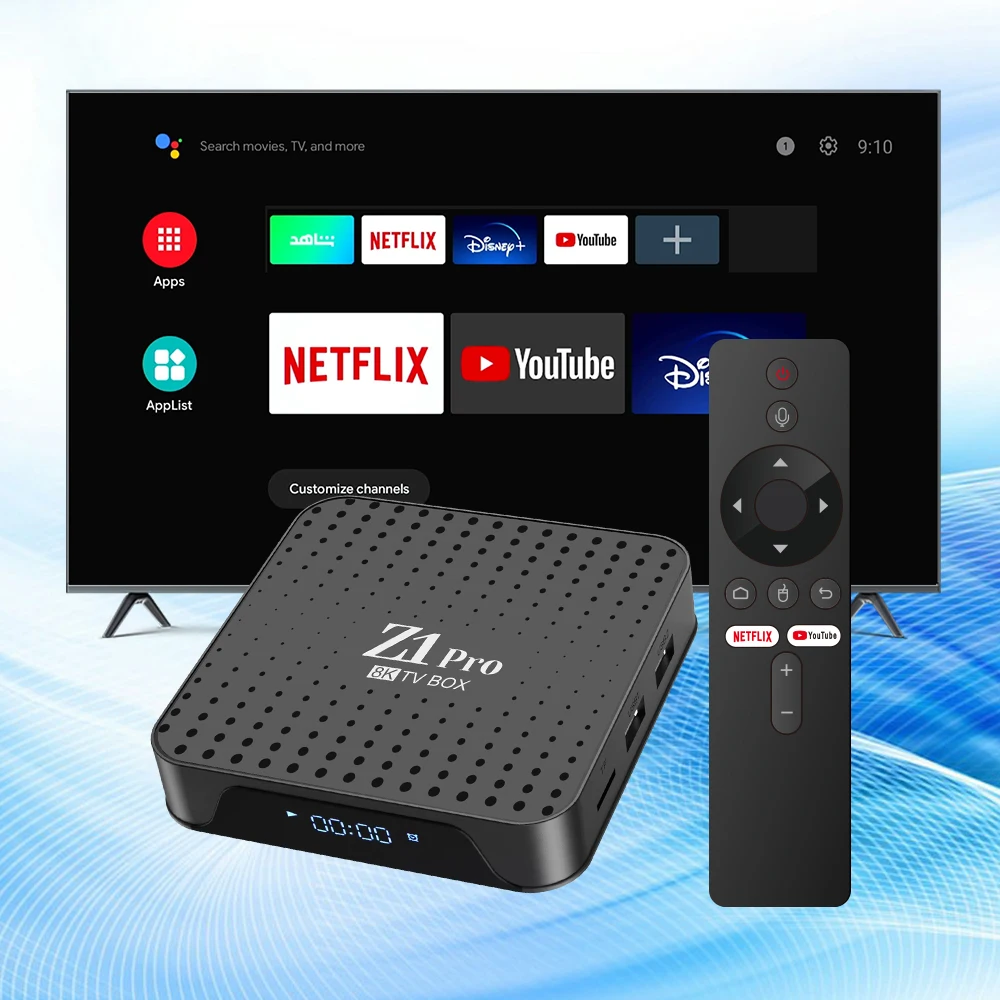 Z1 Pro Cheap Wholesale Price 2gb 16gb Android 10 ATV with BT Voice Remote  OTT Set Top Box
