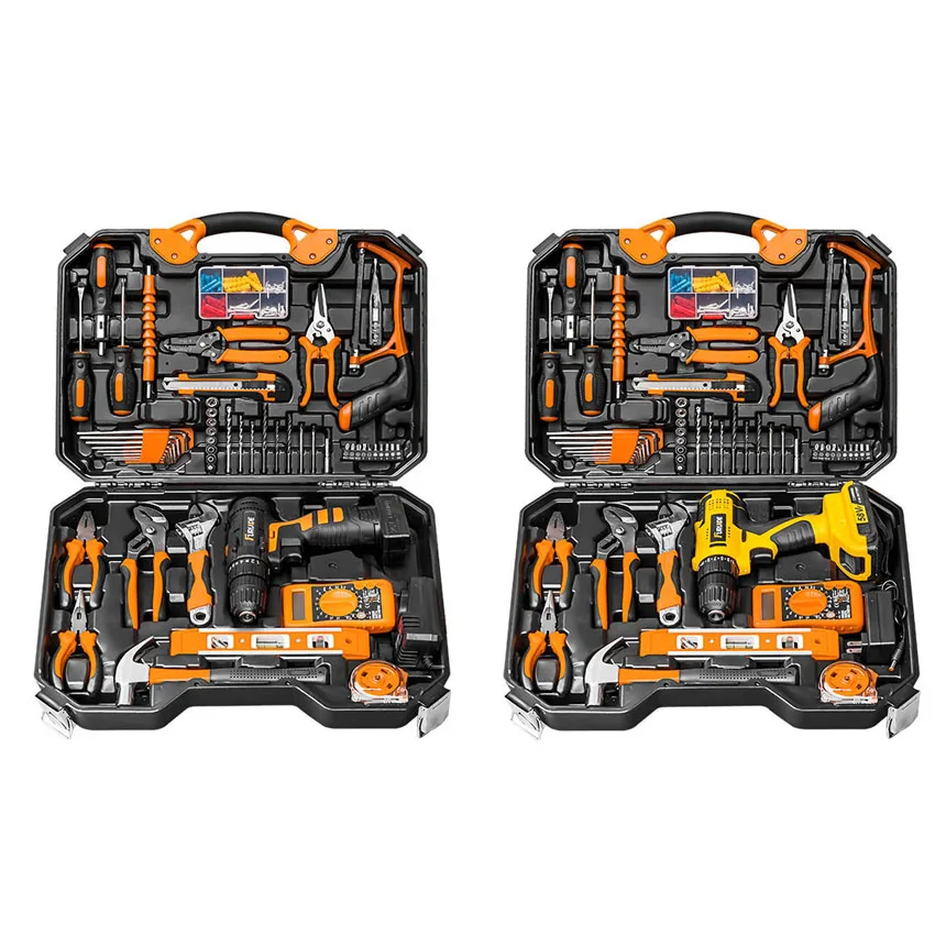 36VF multi-function  electric drill 120 pcs hardware tool sets lithium battery hand drill tool