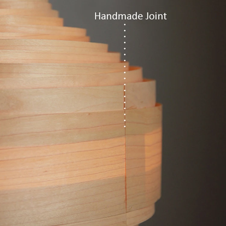 Hot Style Luxury Restaurant Decoration Fashion E27 Wood Veneer Pendant Lamp