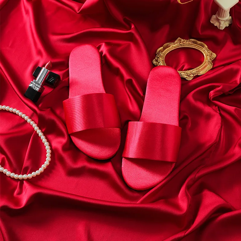 NANTEX Bride Party Spa Satin Slippers Bridal Shower Wedding Embroidery Brides Slippers