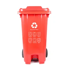 240 Liter Outdoor Trash Bin Wheelie Pedal Trash Can Industrial Garbage Bin