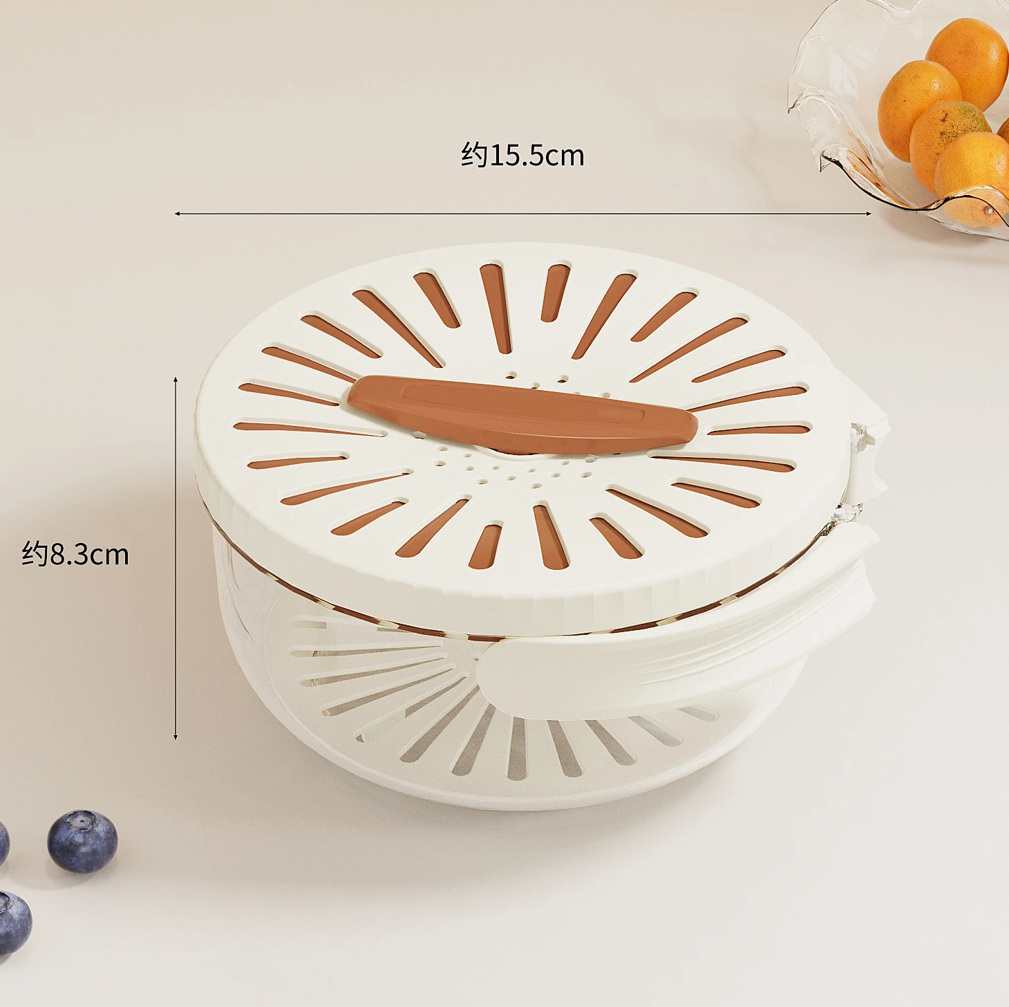 2024 new covered kitchen  household fruit washing refrigerator storage box thickened double-layer drainage for insulation