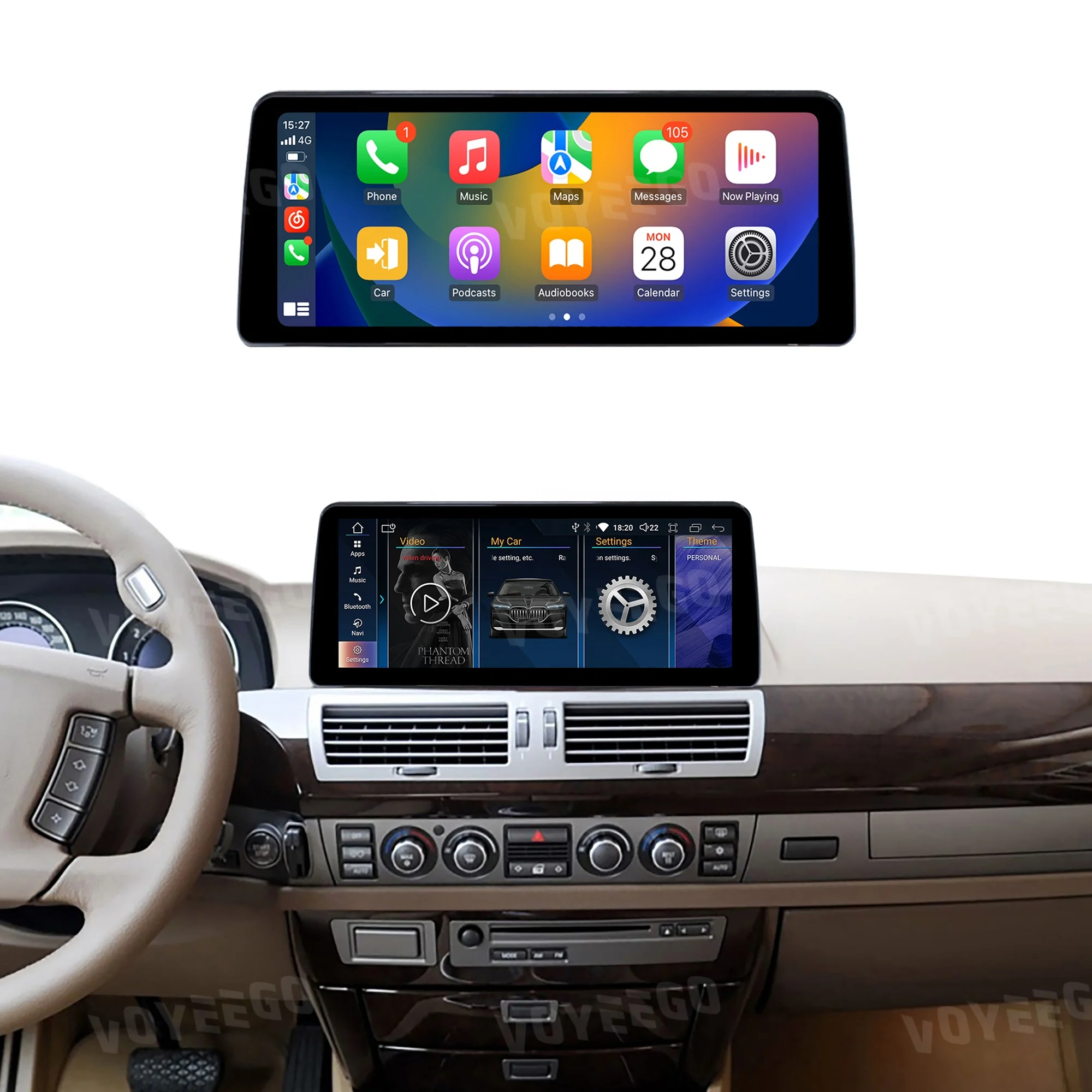 Car DVD Player Android 12.3' Voyeego  Screen Radio GPS Navigation Multimedia for BMW 7 Series E65 E66 2002-2008