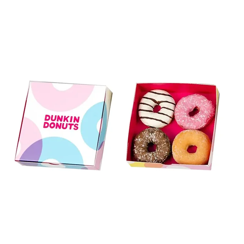 Reliable Price Fancy Food Grade Paper Square Donuts Macarone Cake Dessert Packaging Box With Logo