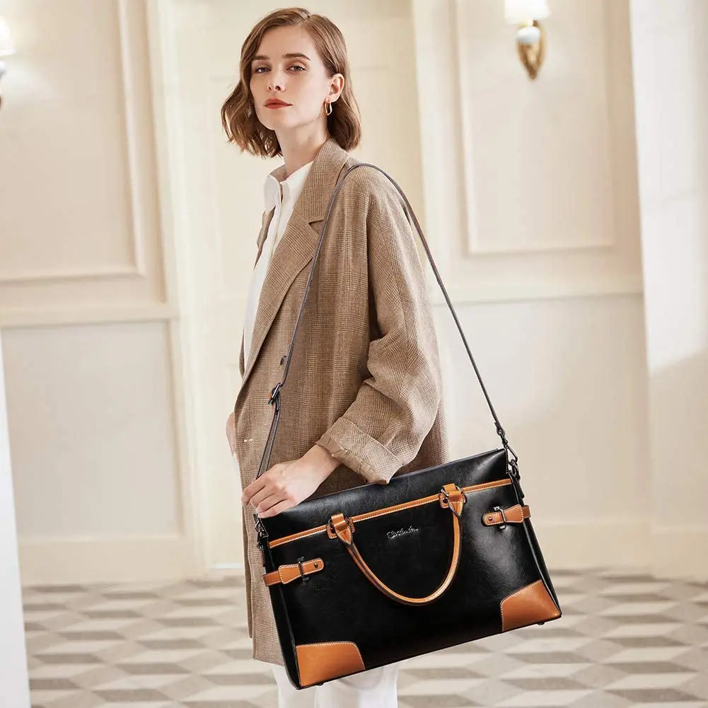 Leather Briefcase Messenger Satchel Bags Laptop Handbags for Women Fashion Bag Custom Ladies Fashion OEM Unisex Girls Fashion
