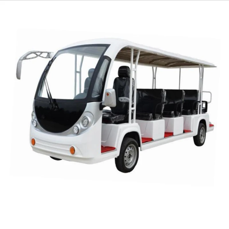 Qingdao Supplier 14 passenger enclosed electric shuttle bus