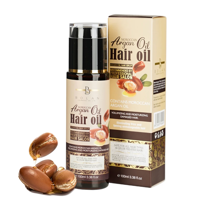 
Private label pure 100% natural Argan hair oil for hair growth glass bottles 