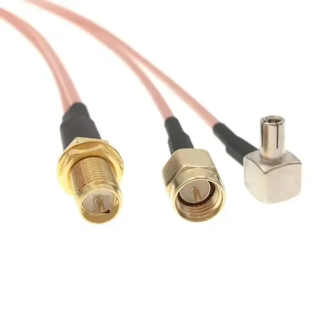 Rg316 Splitter Y Type 20cm/25cm/30cm Sma Female To One Side Sma Male And One Side Ts9 Connector Cable for signal communication