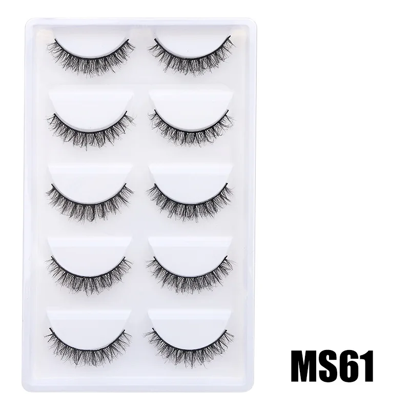 Natural Lashes Wispy Flared 5 Pairs Eyelashes False Eye Lashes Soft Fluffy Lashes