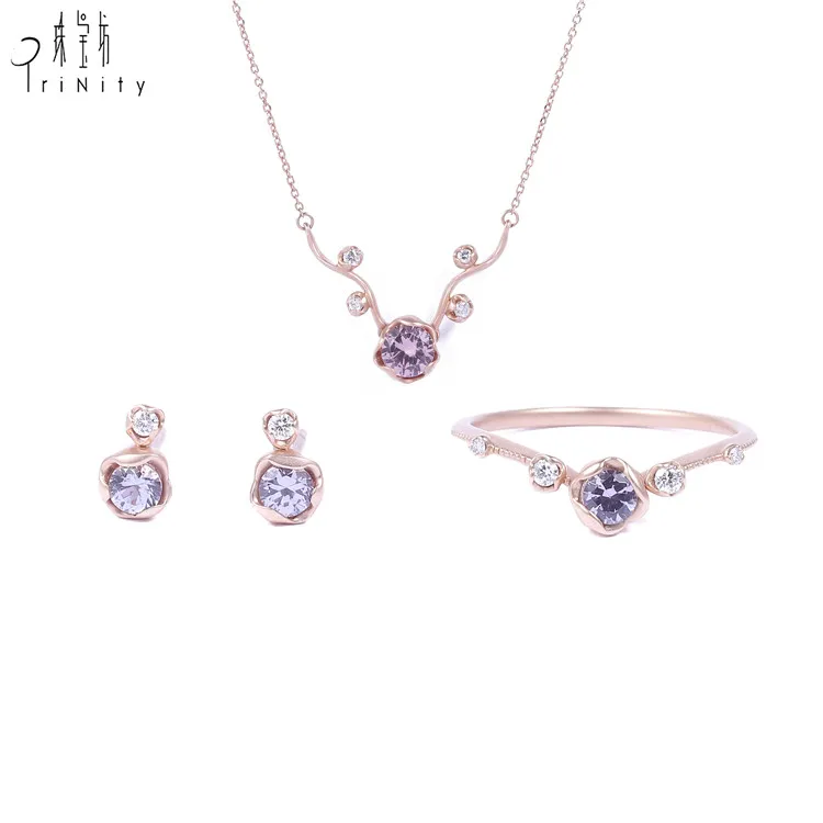 High quality fashionable eternal earrings 18k genuine gold natural diamond studded earrings for women