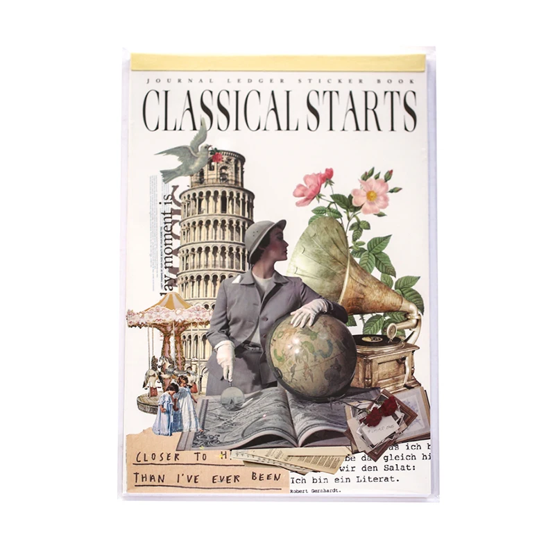 50Pcs Diary Sticker Scrapbooking retro blue moon Planner Japanese Junk Journal Kawaii Decorative Stationery Craft Sticker