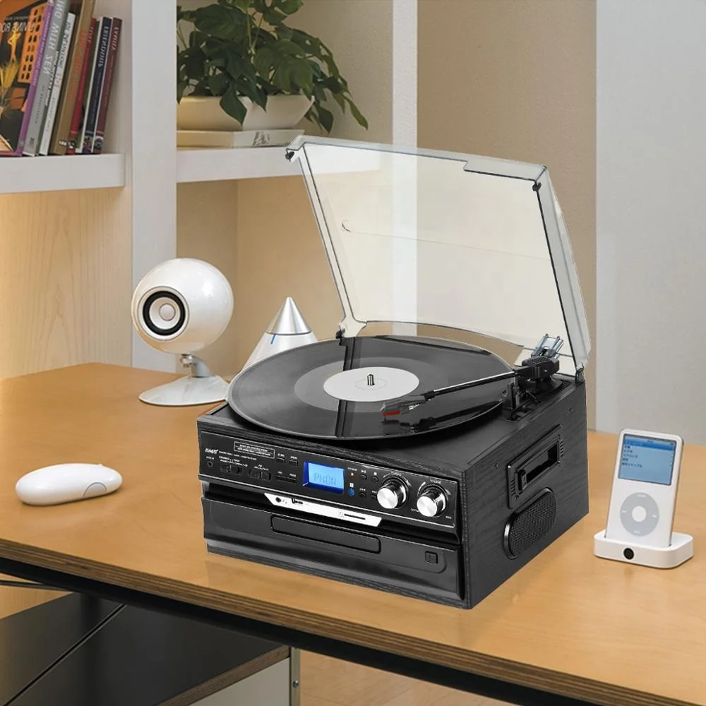 Top quality factory price stereo phonograph vinyl turntable record player with bt play