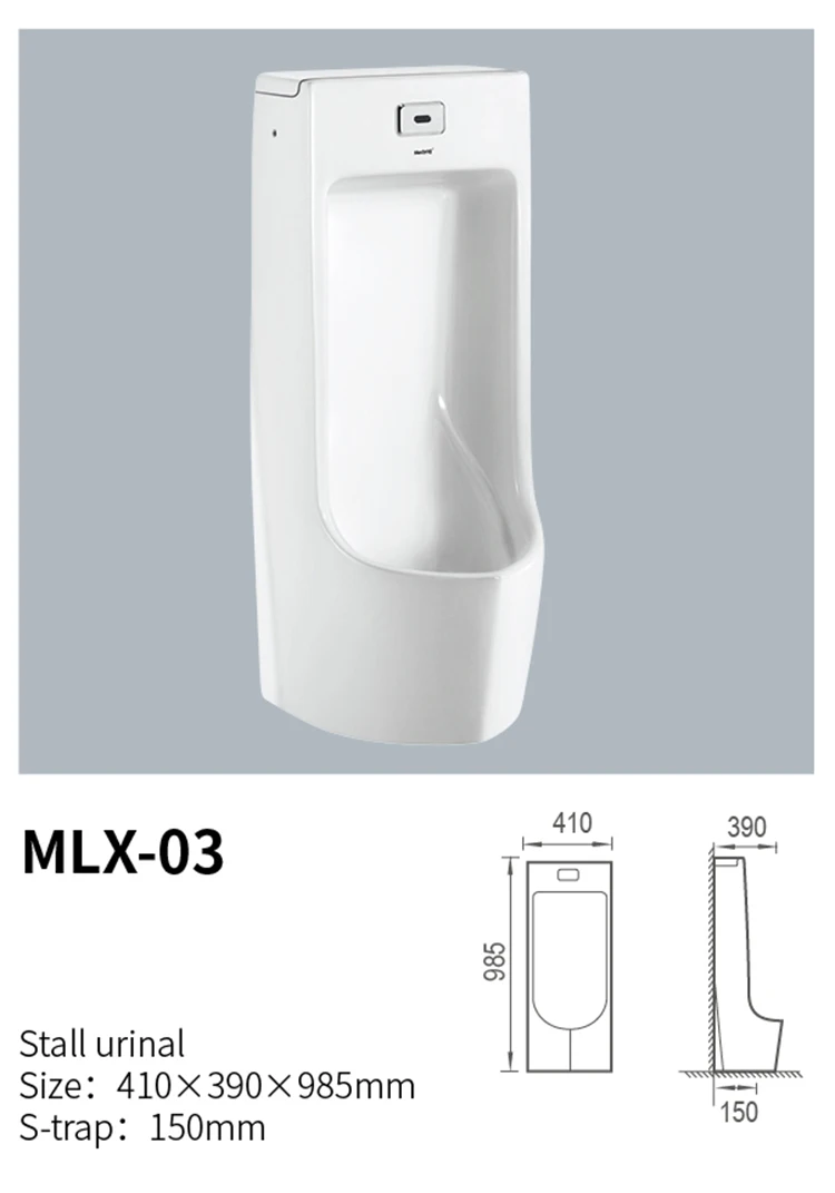 Medyag OEM/ODM Square Ceramic Sanitary Man WC Urinal Stand Urinal Bathroom Hand Sensor Urinal Toilet