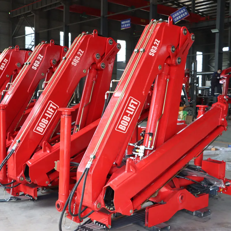 3 Ton High-Capacity Truck Mounted Crane Folding Knuckle with hydraulic winch