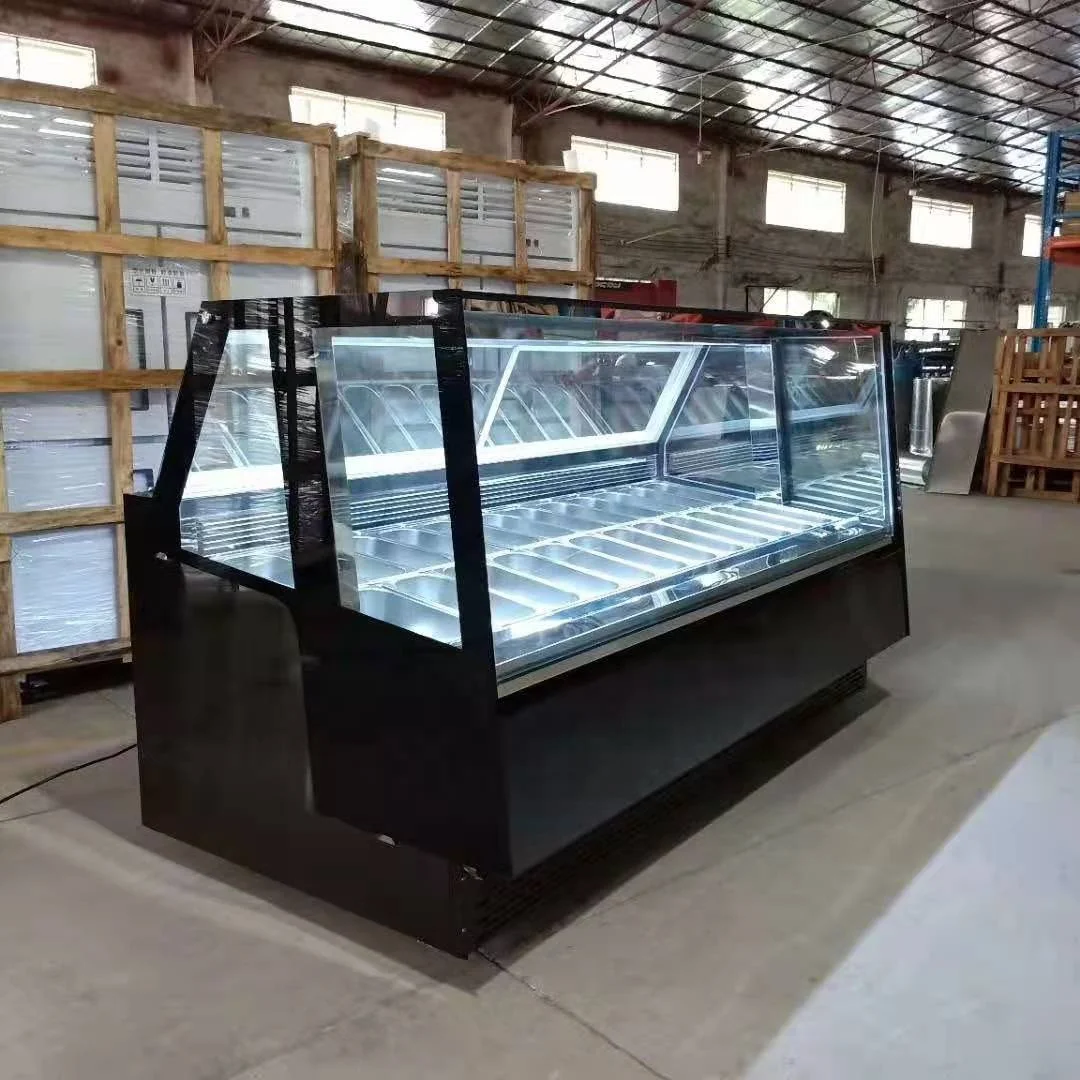 CE approved commercial litalian ice cream display freezer  24 plates gelato display 24pans gelato  ice cream showcase