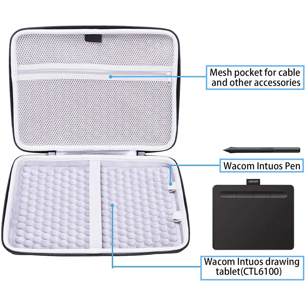 Hard box Laptop Protective Case suitable for Wacom Intuos wireless graphics midsize tablet