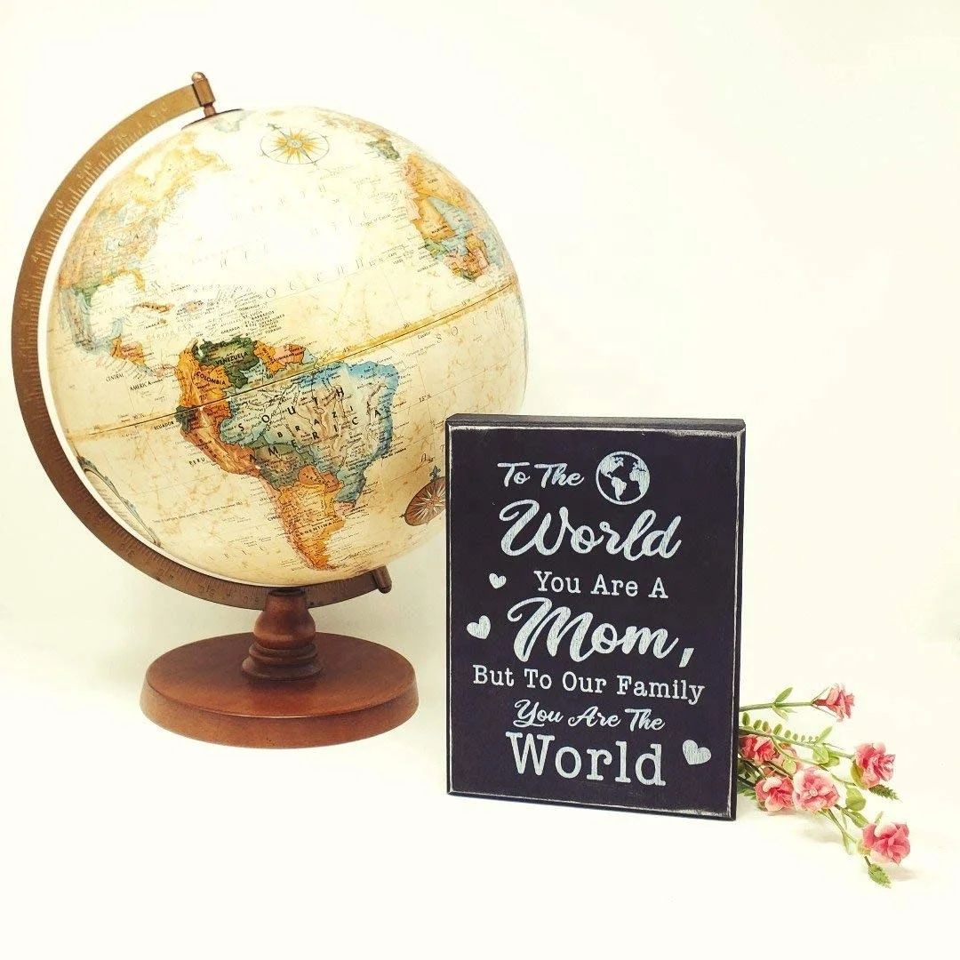 Mom Quote Wood Box Sign to The World You are A Mom But to Our Family You are The World- Mom Quote Saying, Sentimental Gift, Mo