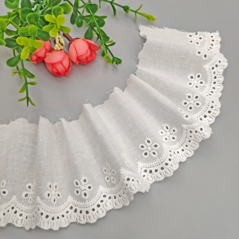 wholesale white Cotton Embroidery Lace Trim water soluble milk lace For Dress Skirt Neckline Bedding Decoration Accessories