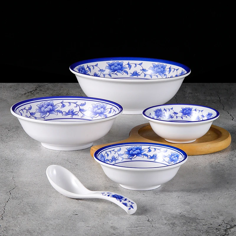 OEM 100% melamine dishes unbreakable plates and bowls melamine plates decal paper noodle ramen melamine bowl