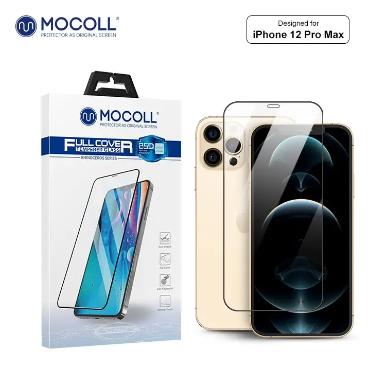 MOCOLL 2.5D HD Clear  Ag+ silver anti-bacterial tempered glass screen protector For iPhone 12