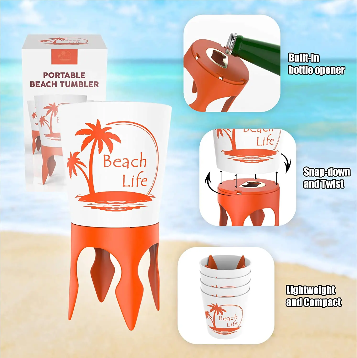 
2020 Amazon Top Seller Plastic Beach Cup Holder with Bottle Opener OEM CUSTOMIZED LOGO yc999 