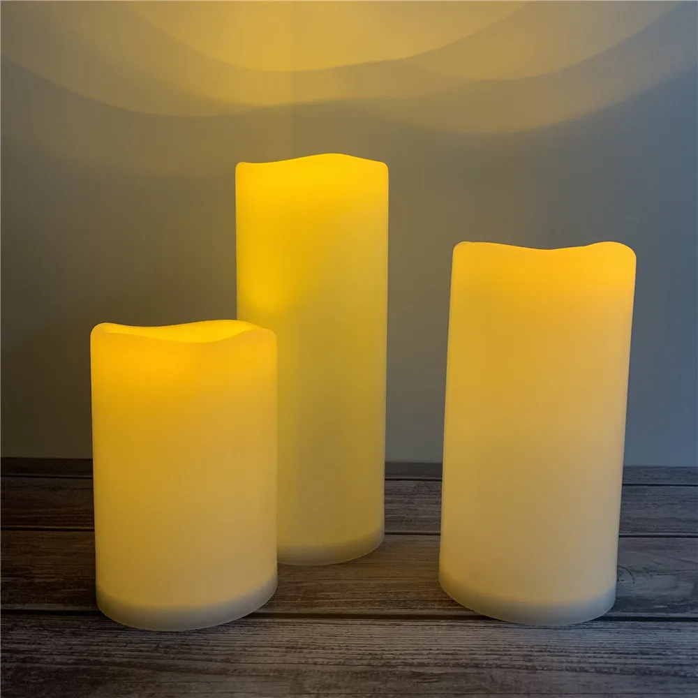 New product launch mobile wick led candle D10CM waterproof plastic LED candle