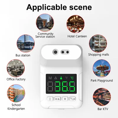 
Touchless K3S Wall-mounted Thermometer with Alarm System and six languages voice broadcast 
