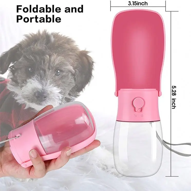 Foldable Pet Rounded Stocked Green Pink Low Price Portable Dog Water Bottle Sustainable Plastic White Dog Water Bottle