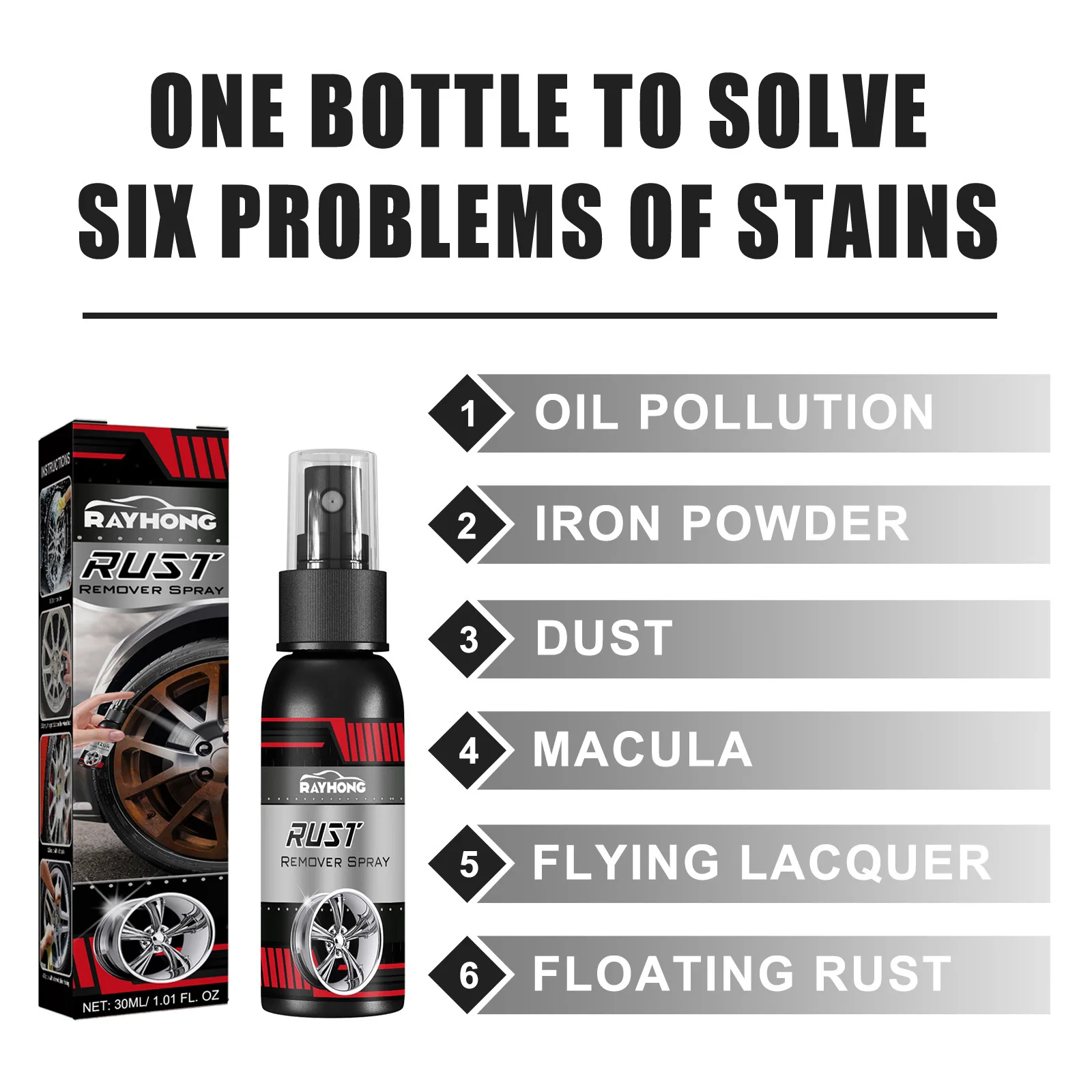 Hot Selling Mild Deep Cleaning Stain Removal Polishing Refurbishment Anti-aging Long-lasting protection Car Wheel Rust Remover