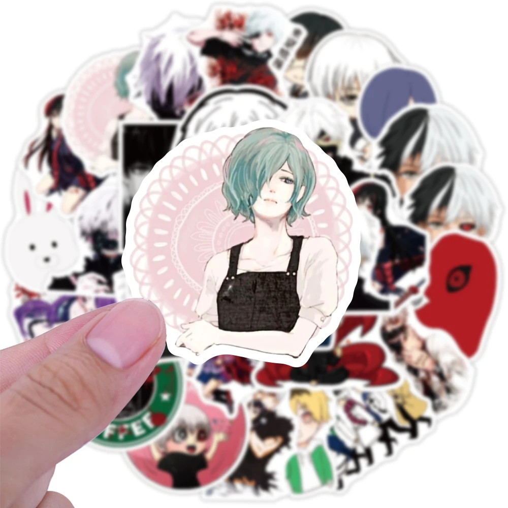 50 pieces/bag of cartoon animation vinylTokyo Ghoul sticker Trunk skateboard water bottle custom LOGO waterproof sticker