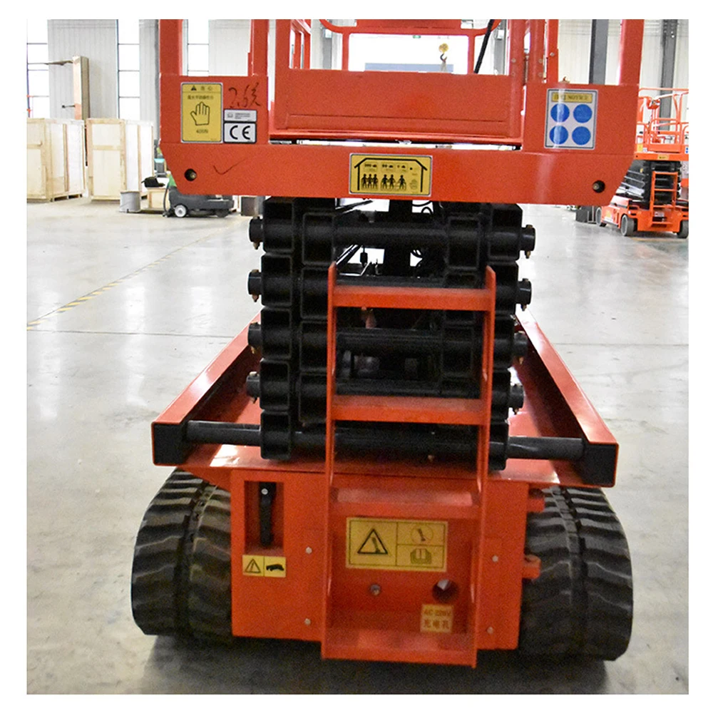 Factory low price 227KG load bearing tracked electric 14m self propelled hydraulic scissor lift platform for sale