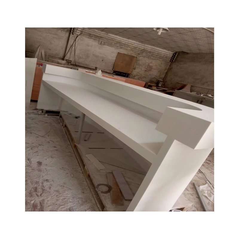 Modern Design Glacier White Quartz Countertop Vanity Top Cut-to-Size 3D Model Design for Hotels and Modern Projects