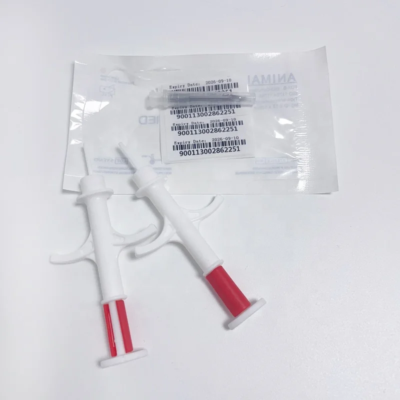 cheap price 1.4*8mm FDX-B animal ID digitals RFID chips Needle with microchip implant syringe for bird cat identity