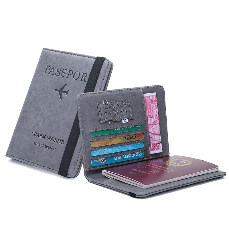 2024 New Arrival Travel PU leather passport wallet card holder porta pasaporte logo custom sublimation rfid passport holders