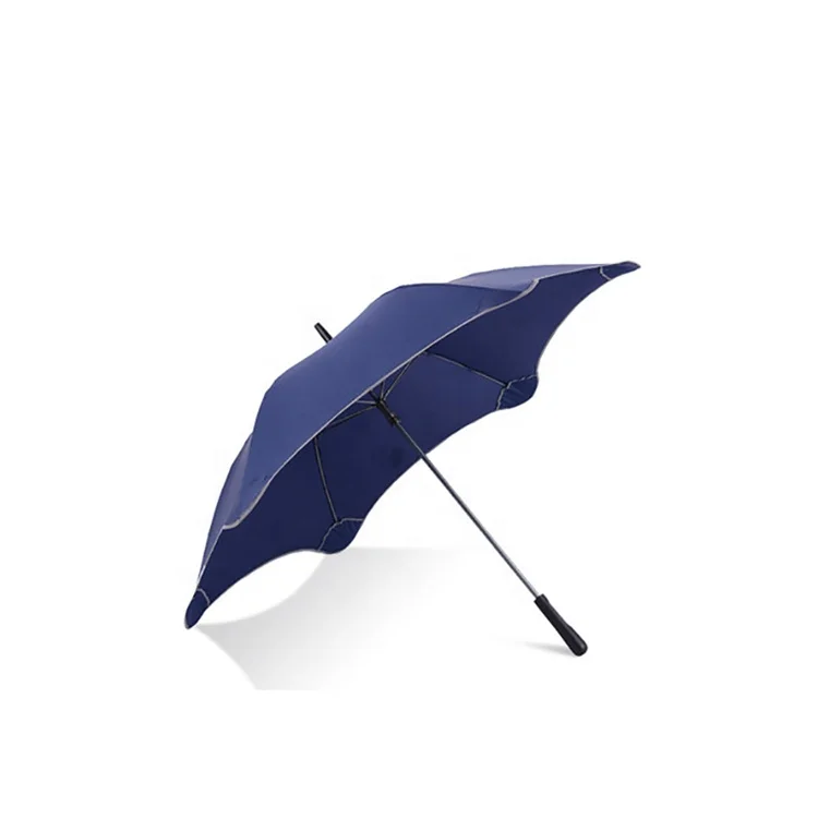 Logo Prints Semi-automatic Straight Umbrella Polyester Blunt Umbrella