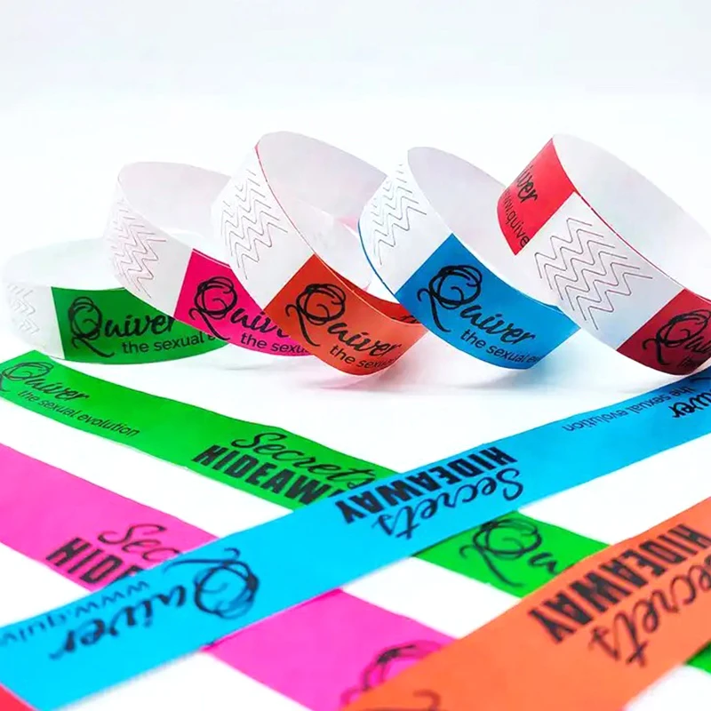 Party Event Paper Wristband Bracelet with Custom Logo or Plain Color Without Logo