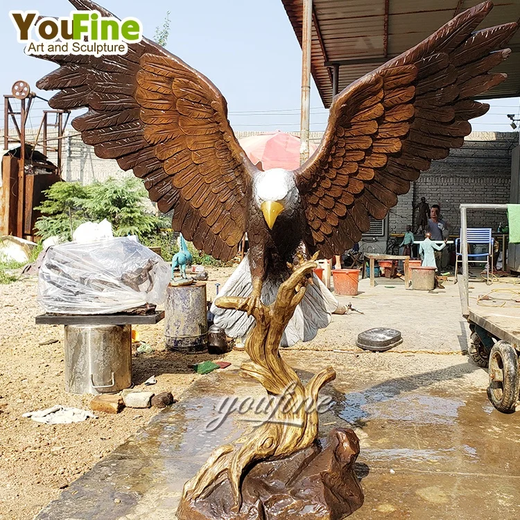 Indoor outdoor garden park Decor big metal Bronze Eagle Statue For Sale