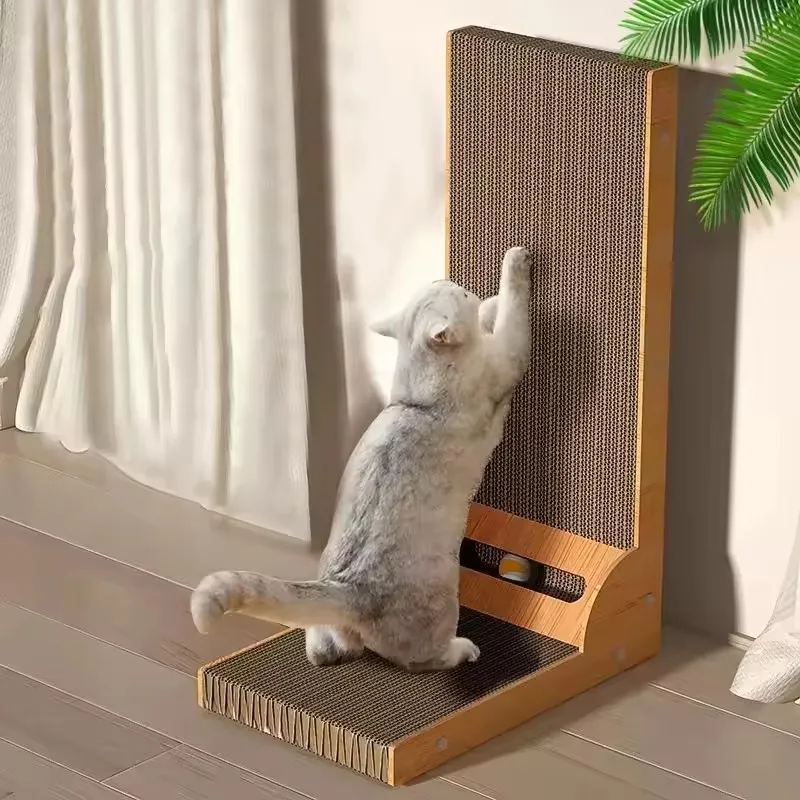 JOYSING Hot Selling Cat Scratcher L Shape Cat Scratch Pad Wall Mounted Cat Scratching Cardboard